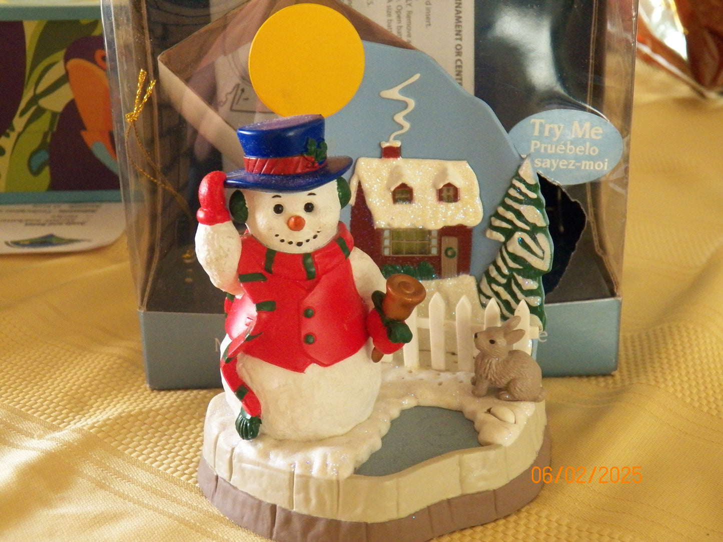Santa's Best Singing Light Up Snowman Ornament I'm Dreaming Of a White Christmas