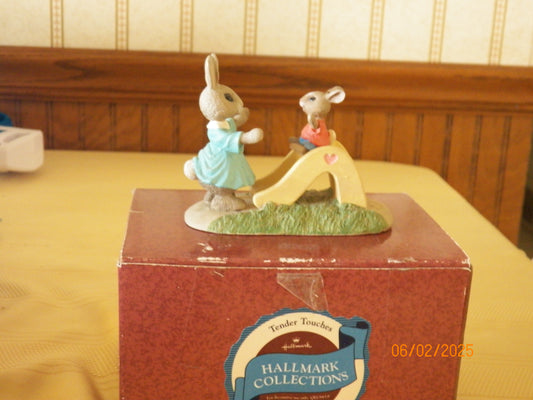 Vintage Hallmark Tender Touches Bunnies On Slide Figurine 1990 A Grandmothers Care. Good pre owned condition without chips or cracks, in original box. Please see all photos as they are a part of the description.