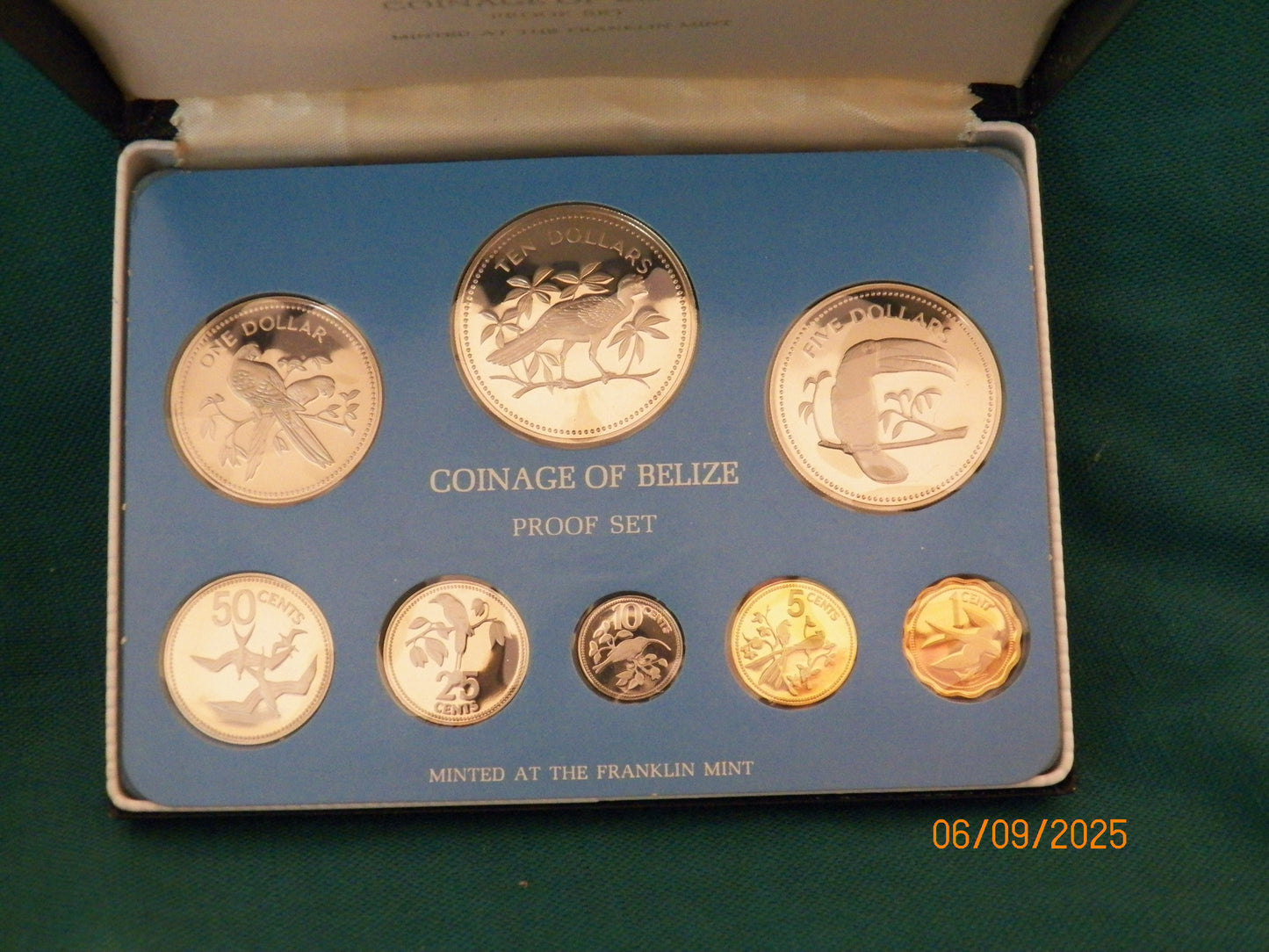 1976 Franklin Mint Coinage of Belize SILVER Proof set.