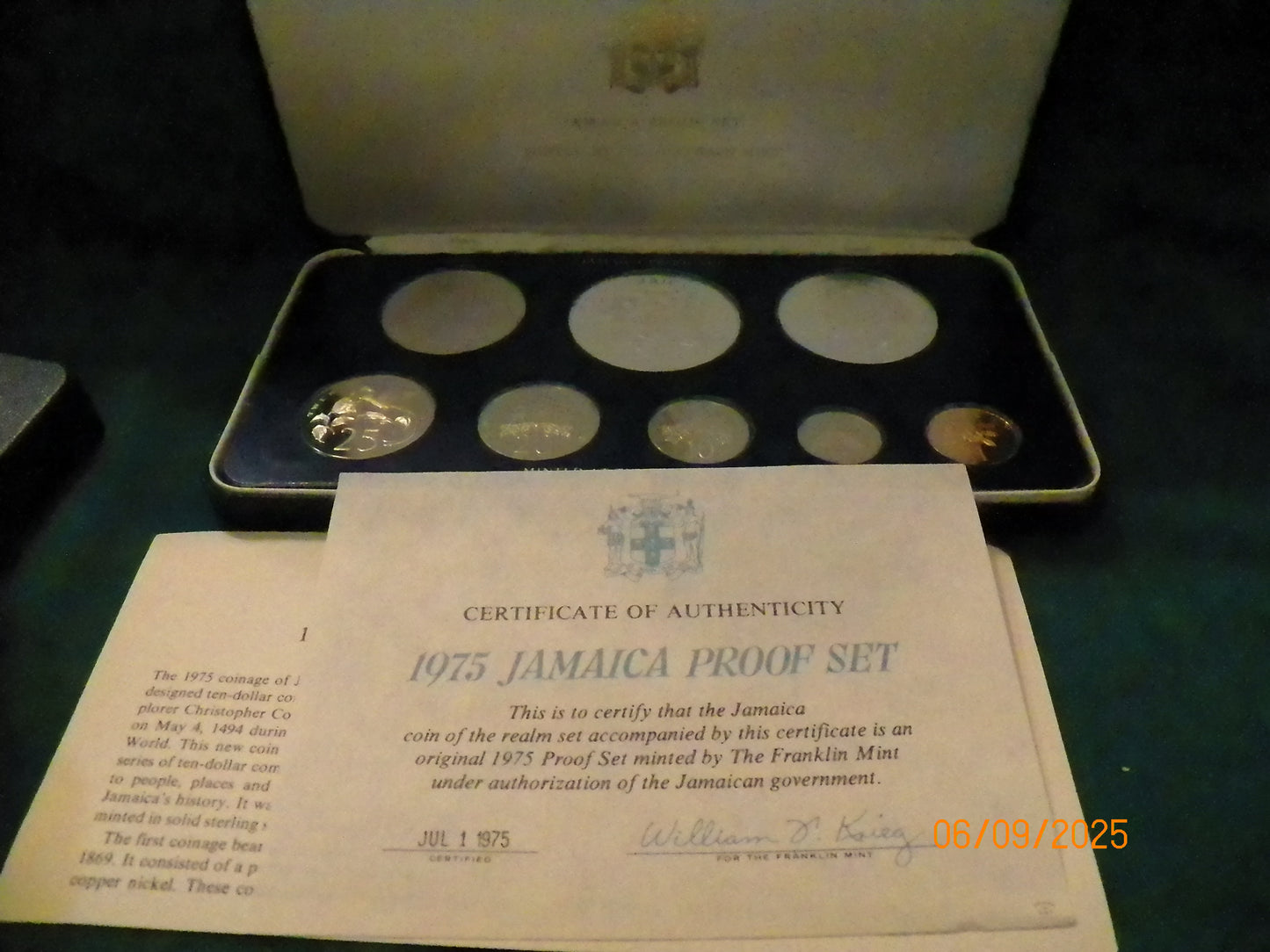 1975 Franklin Mint Jamaica Proof Set